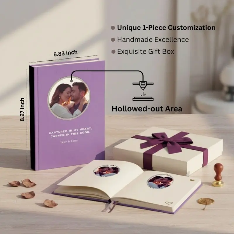 Home custom laser carved 3d portrait journal